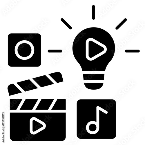  Content Marketing Glyph Icon