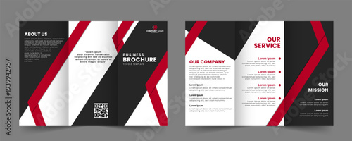 Business trifold brochure template. Modern corporate trifold brochure layout design. Vector illustration