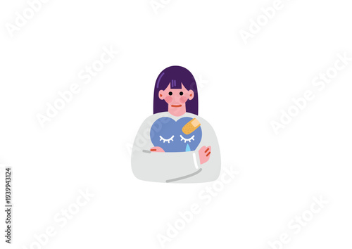 精神疾患を抱える女性のイラスト