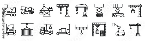pack of different cranes icons