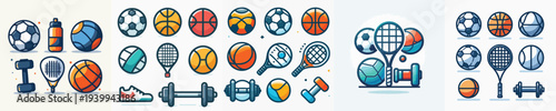 vector set of sports equipment