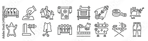 pack of manufacturing line style icons
