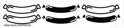 sausage icon set on white