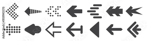  set cursor arrows vector icon