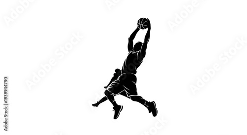Professional basketball player in dynamic jump shot motion