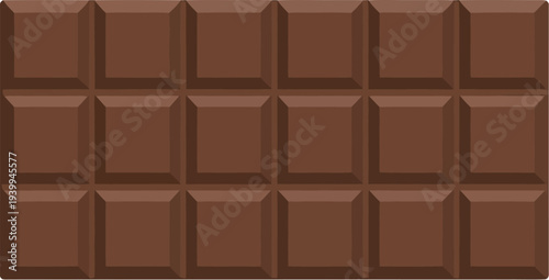 Chocolate bar with brown segments and smooth texture in close-up view