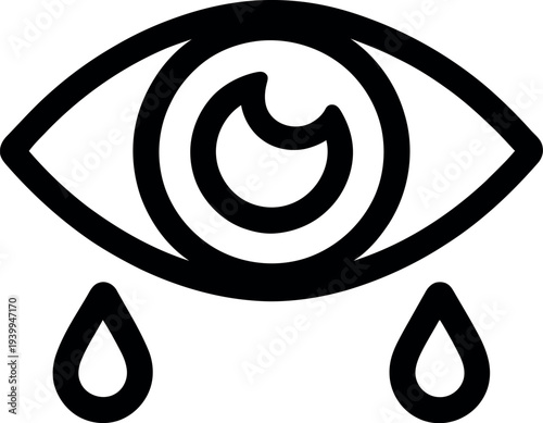 Crying eye with a teardrop