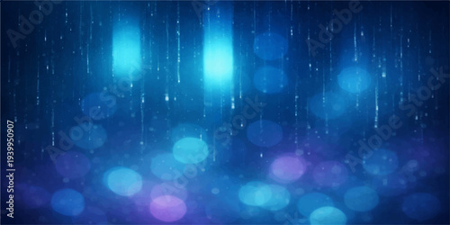 Abstract blue background with bokeh features a bright digital wave pattern and light technology texture creating a colorful motion wallpaper backdrop