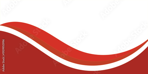 Abstract Red and Terracotta Wavy Background with Elegant Curved Layers and White Copy Space