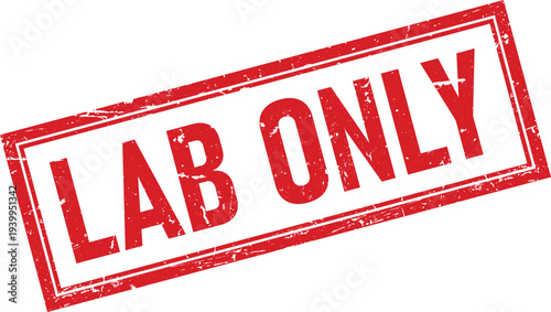 Distressed Red Rubber Stamp with the Text LAB ONLY Impression Design