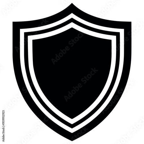 Print Shield Icon Black Shield Disassembled Background