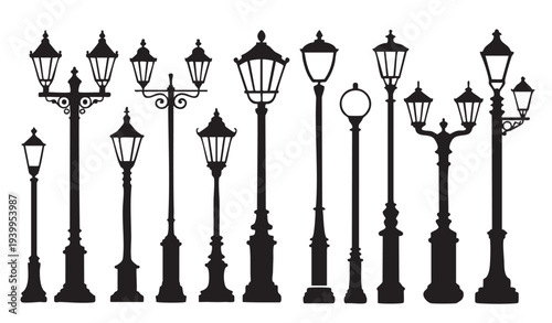 antique city lamp post cutouts