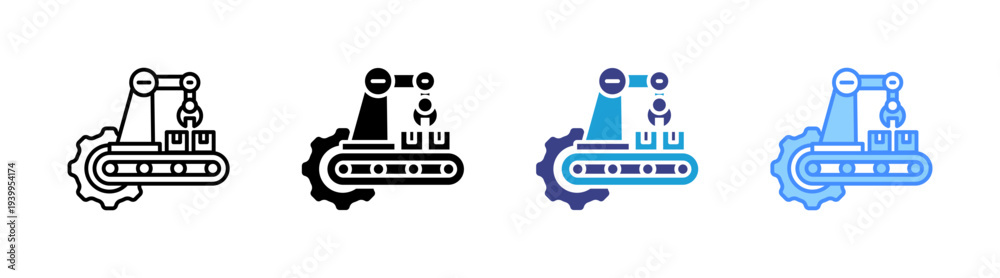 Obraz premium Manufacturing icon set multiple style collection