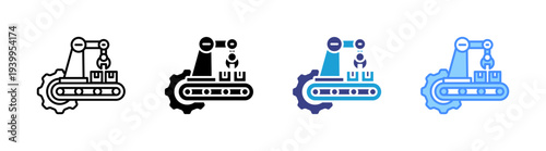 Manufacturing icon set multiple style collection