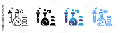 Chemical  icon set multiple style collection