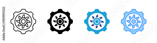 Turbines icon set multiple style collection