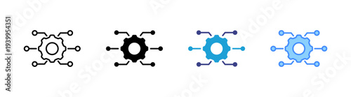 Engineering icon set multiple style collection