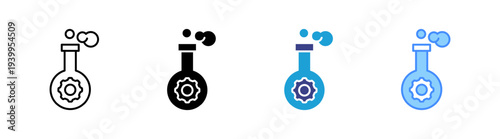 Chemical icon set multiple style collection