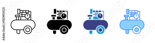 Air Compressor  icon set multiple style collection