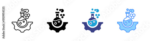 Chemical icon set multiple style collection