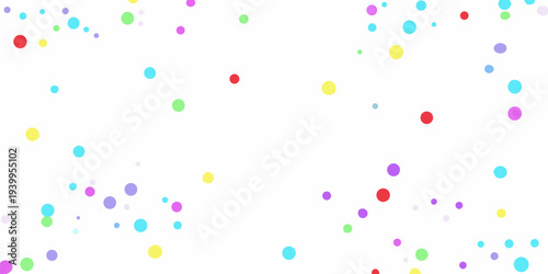 A colorful scattering of circles on a plain white background