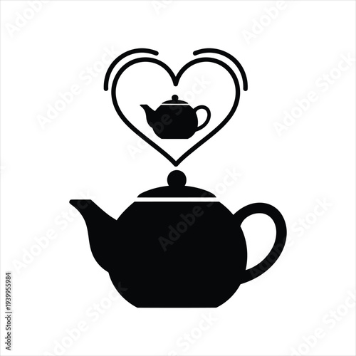 Teapot in heart shape symbolizing love for tea and cozy moments