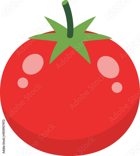 Cartoon tomato icon flat style red vegetable illustration fresh organic food ingredient simple modern vector design isolated