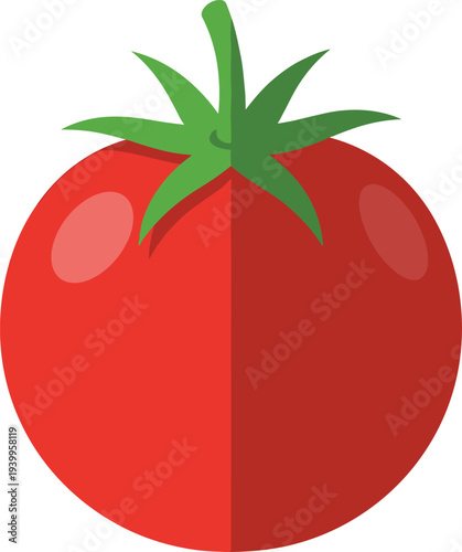 Flat tomato icon simple red vegetable illustration fresh organic food ingredient minimal modern vector design isolated graphic