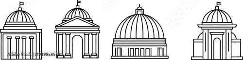 Architectural domes and facades illustration