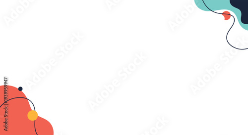 Modern abstract background design with colorful organic fluid shapes and thin lines for contemporary website header banners and social media.