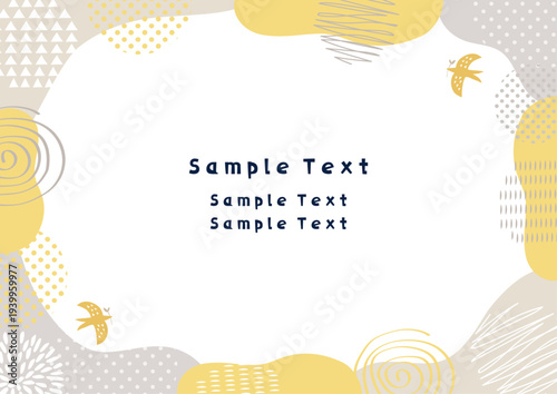 北欧風ポップ調の背景フレーム