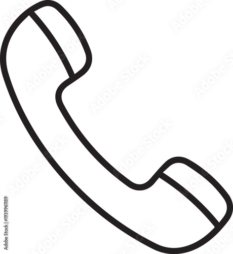 Classic Telephone Handset Icon - Customer Service and Contact Vector