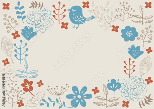 北欧風花柄フレーム