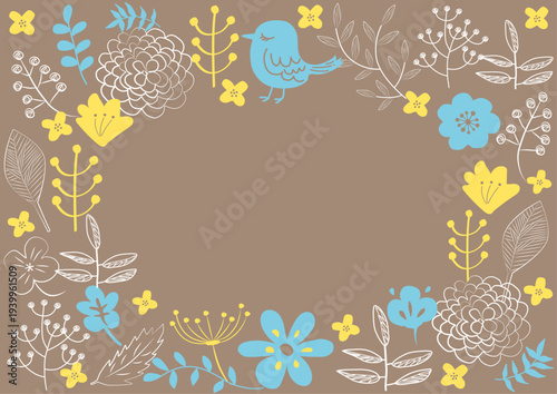 北欧風花柄フレーム