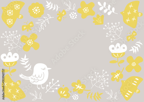 北欧風花柄フレーム