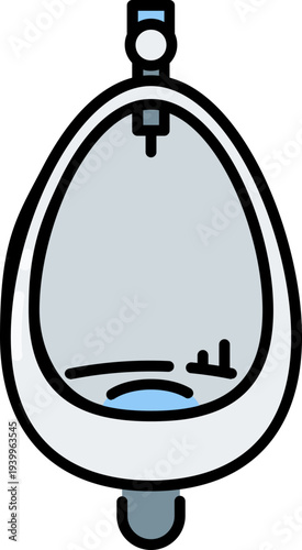 Wall mounted urinoir icon with outline