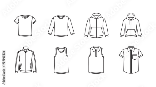 Men's Apparel Collection Flat Vector Fashion Design Templates