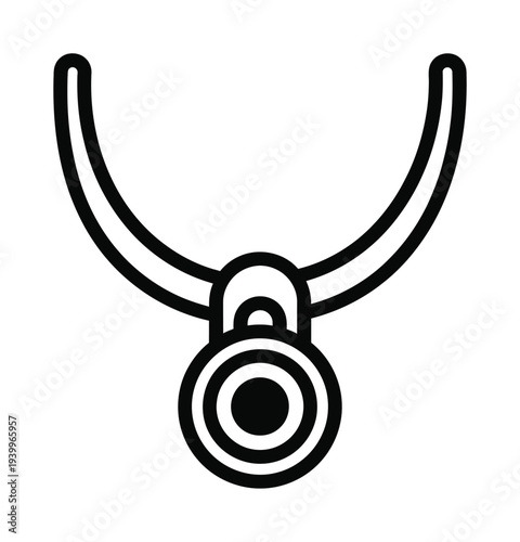 Vector of a minimalist necklace with a lock pendant