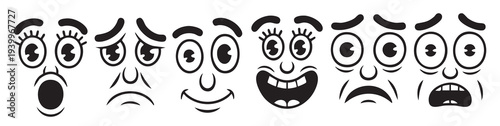  cartoon face emotions expressions