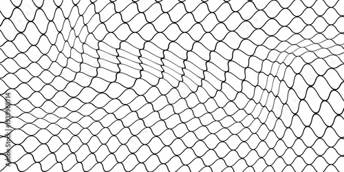 Curved net pattern. Seamless design for sportswear or equipment like soccer goals, volleyball nets, basketball hoops, hockey nets, and athletic gear