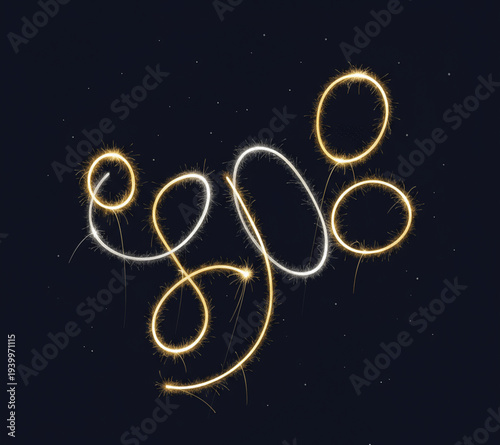 A captivating display of light trails forming an abstract pattern against a dark background viewed from a straightforward perspective