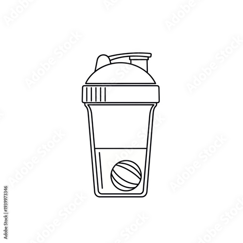 Modern sports shaker cup with protein powder ball