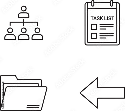 Business organization and task management icons