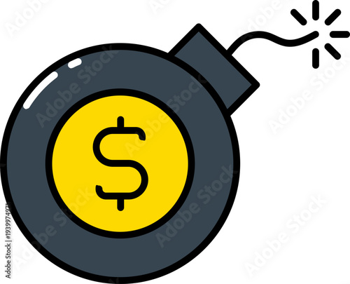 Debt keeps piling up and is ready to explode outline icon