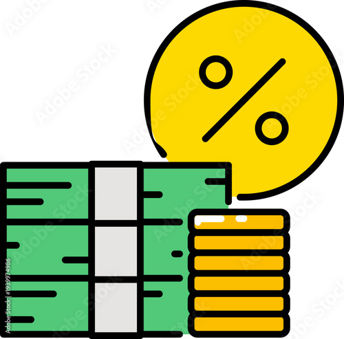 Loan interest outline icon