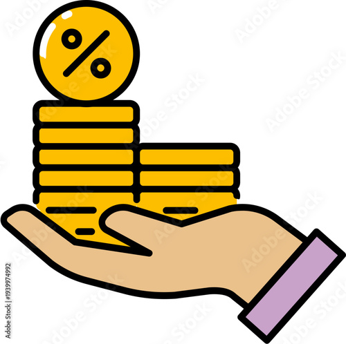 Loan interest outline icon