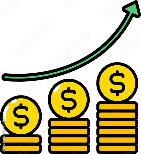 Inflation price increase outline icon