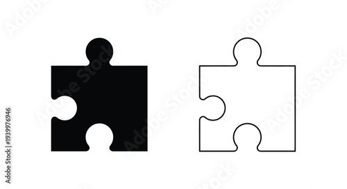 Black and white puzzle pieces showing connection and compatibility
