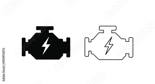 Check engine light icon shown in both filled and outline styles