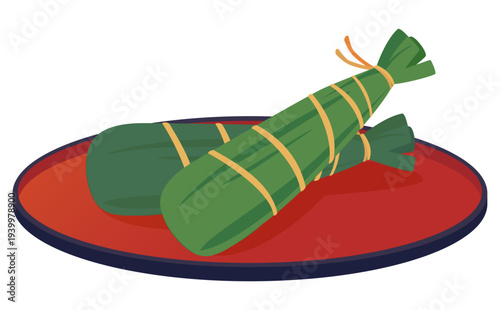 こどもの日イラスト_お盆に乗ったちまき